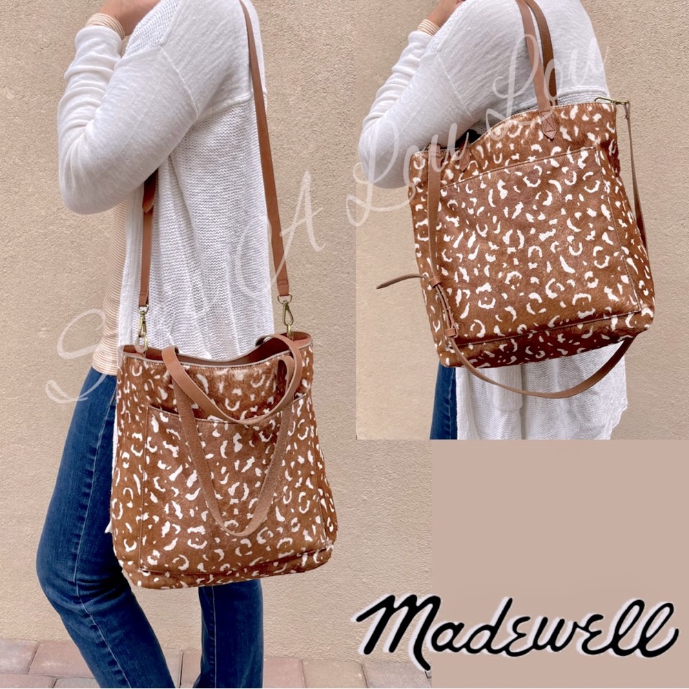 Madewell The Medium Transport Tote: Printed Australian Calf Hair Edition